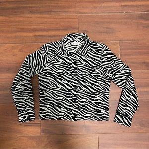 Reformation zebra button down jacket
